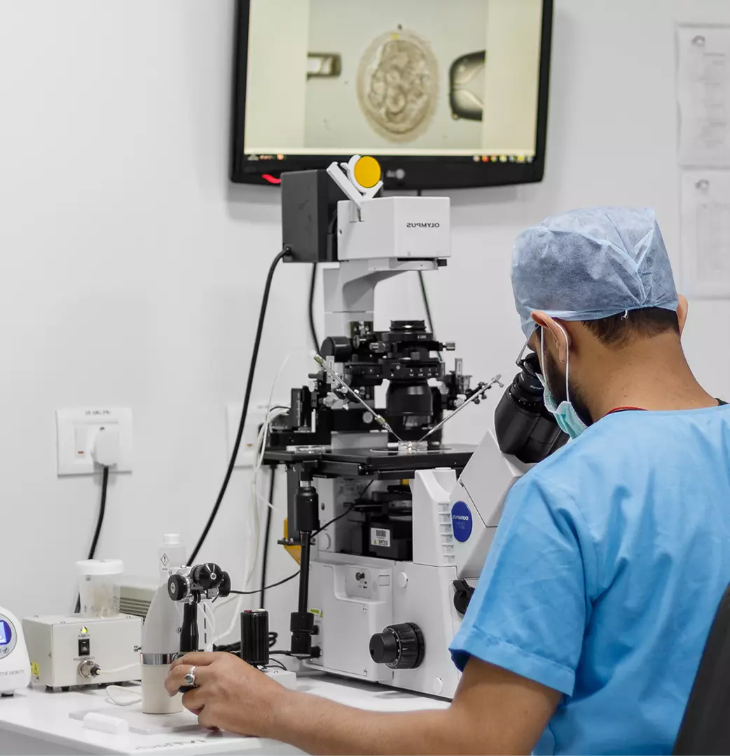 Doctor performing clinical procedures